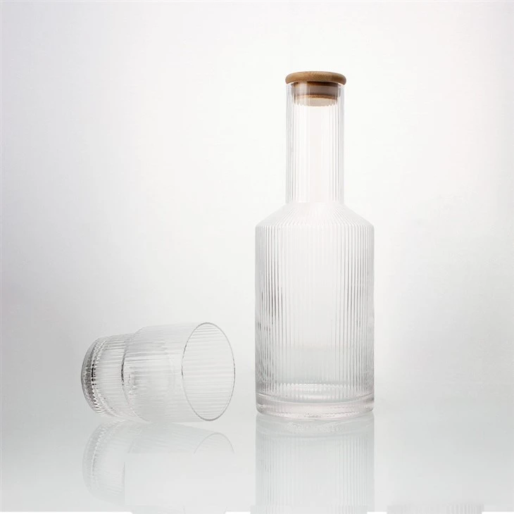 Ribbed Borosilicate Bottle With Wood Cap best