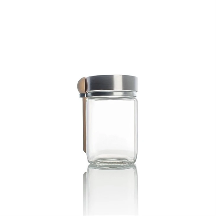 Glass Jar With Aluminum Cap And Spoon factory